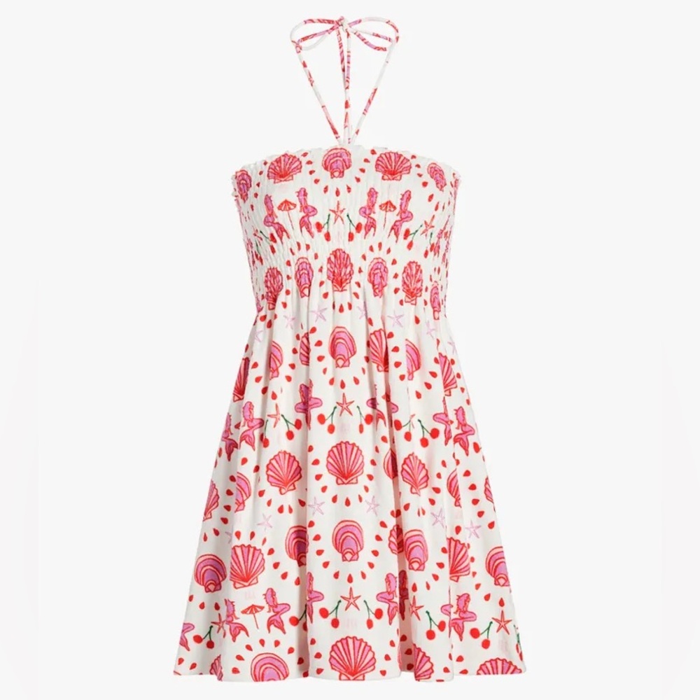 Hill House Pink and White Mini Dress